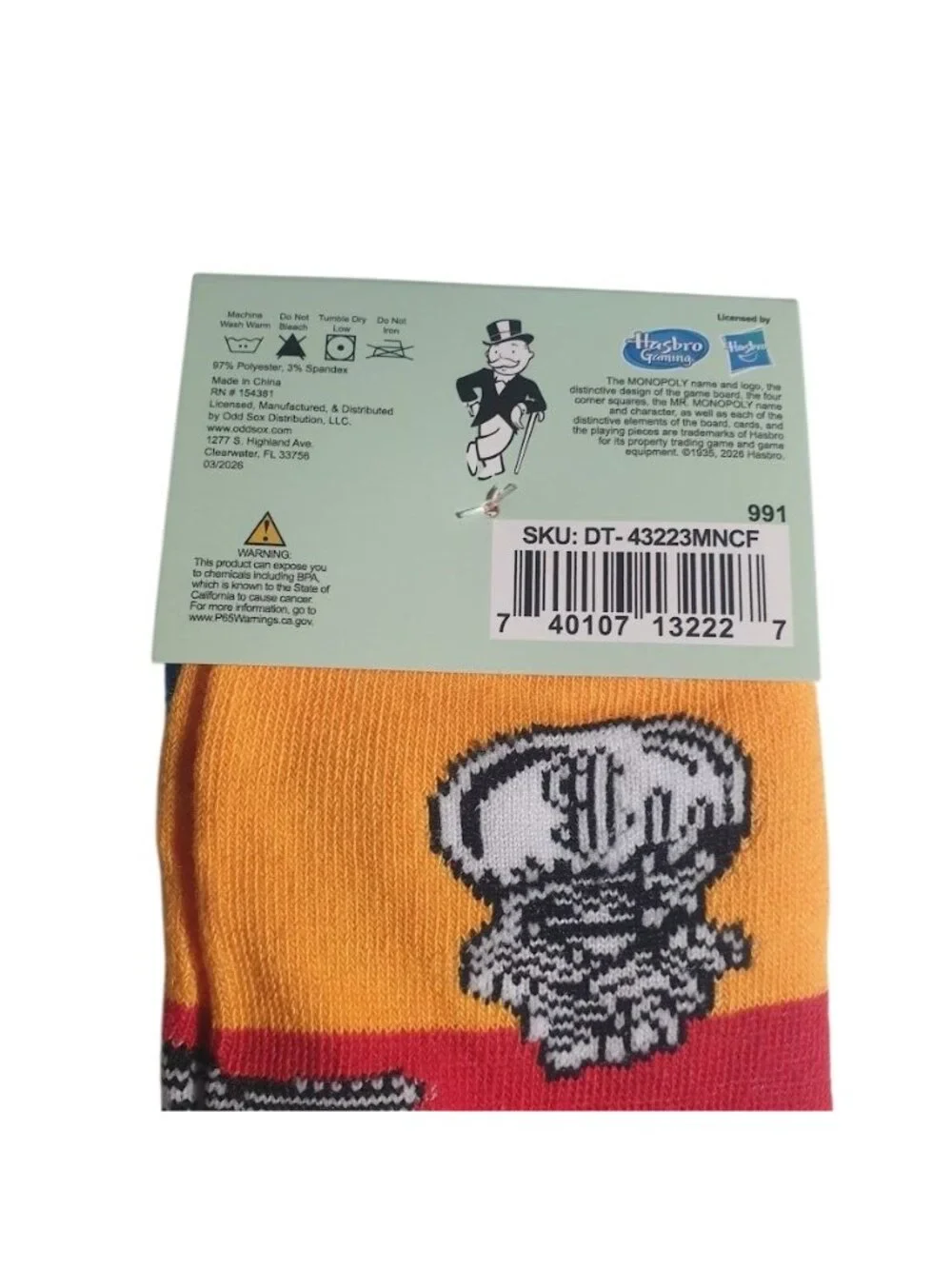 Monopoly Board Game Themed Crew Socks Fits Mens Shoe Size 6 12 Colorful Design